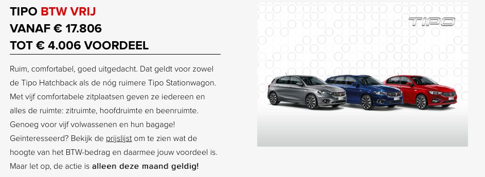 Fiat tipo btw vrij